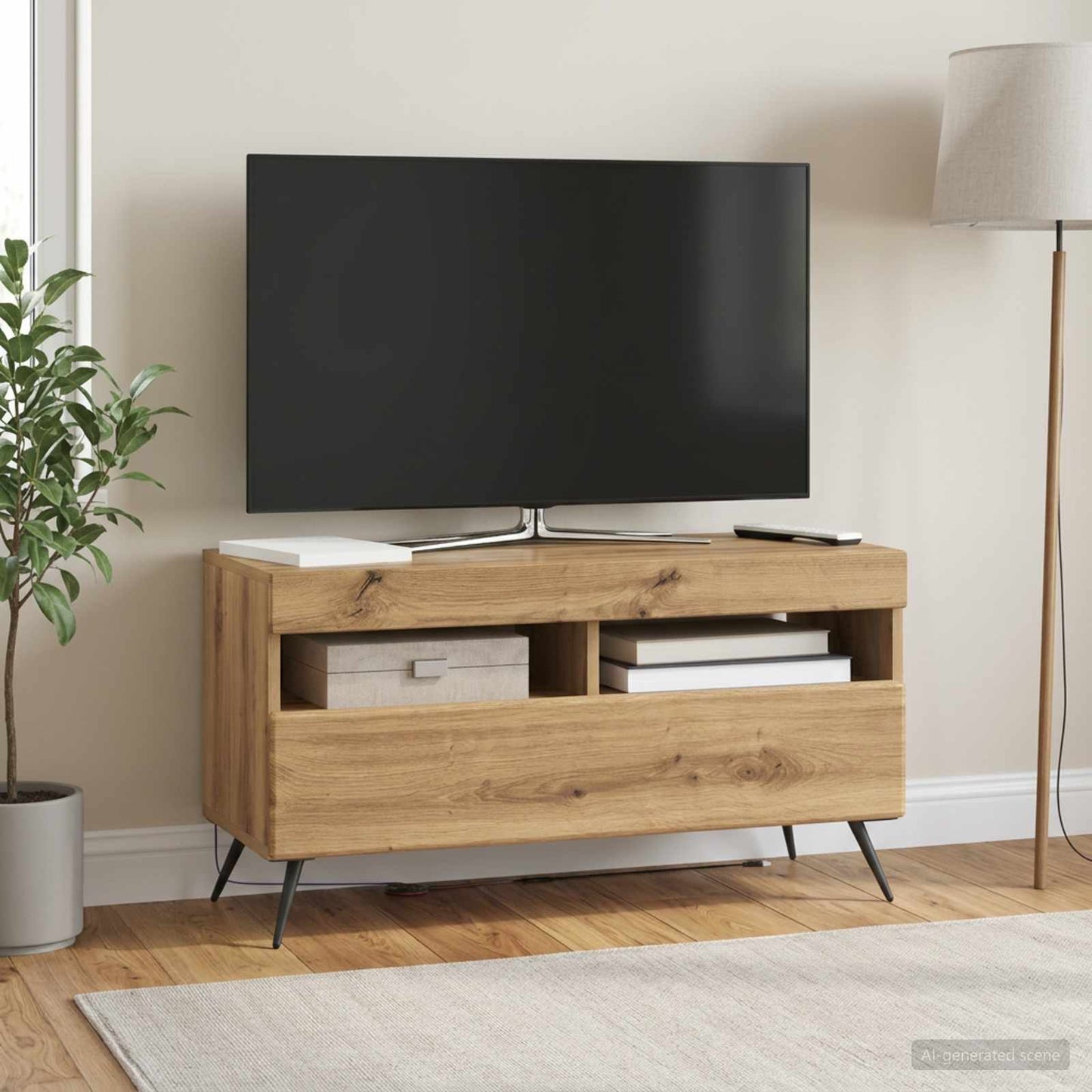 LED TV Cabinet Artisan Oak Engineered Wood