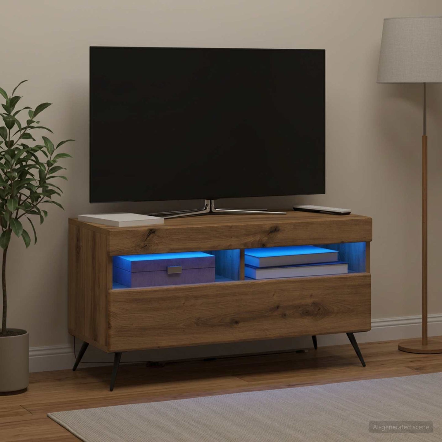 LED TV Cabinet Artisan Oak Engineered Wood