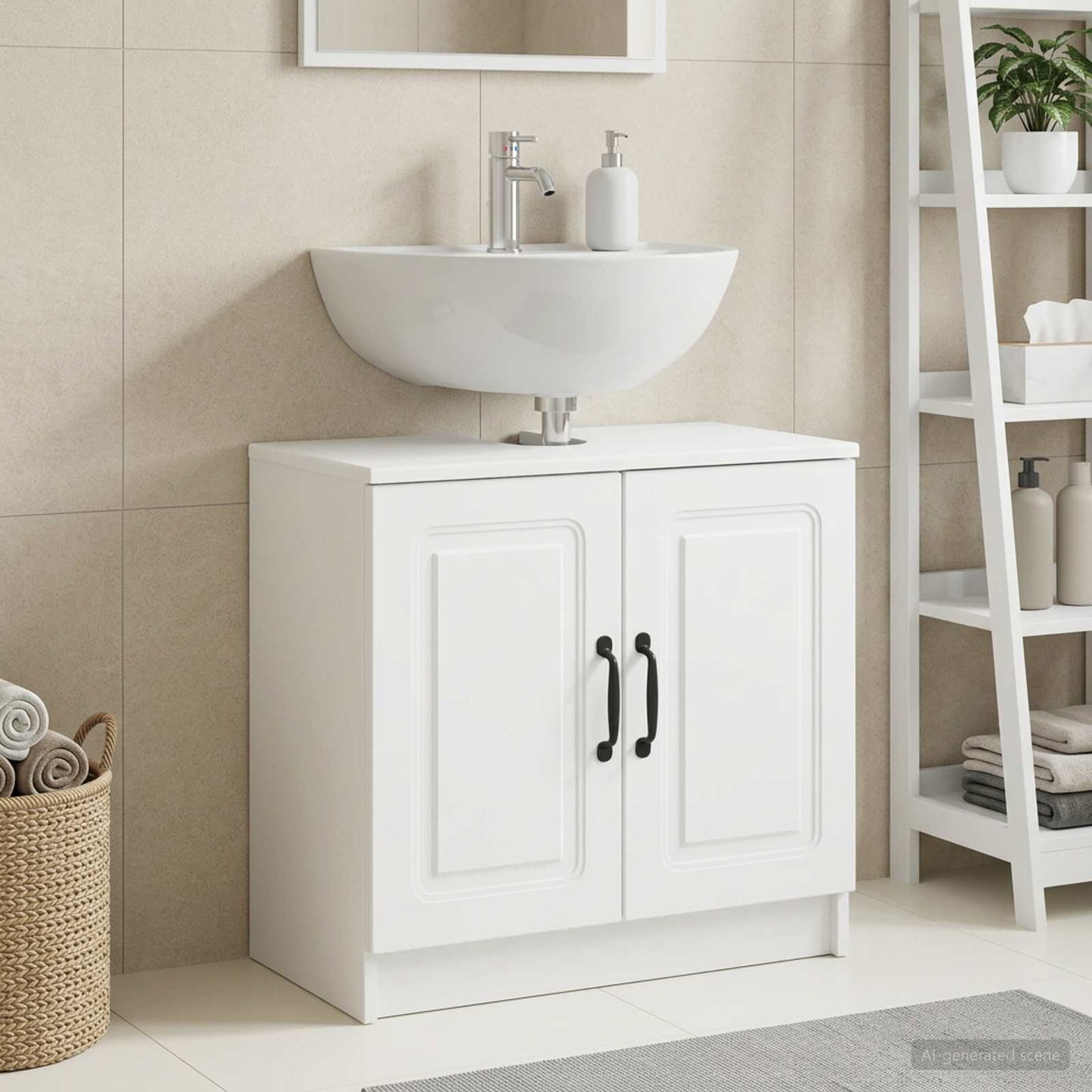 Bathroom Sink Cabinet UTRECHT White 59.5 x 31.5x 59 cm