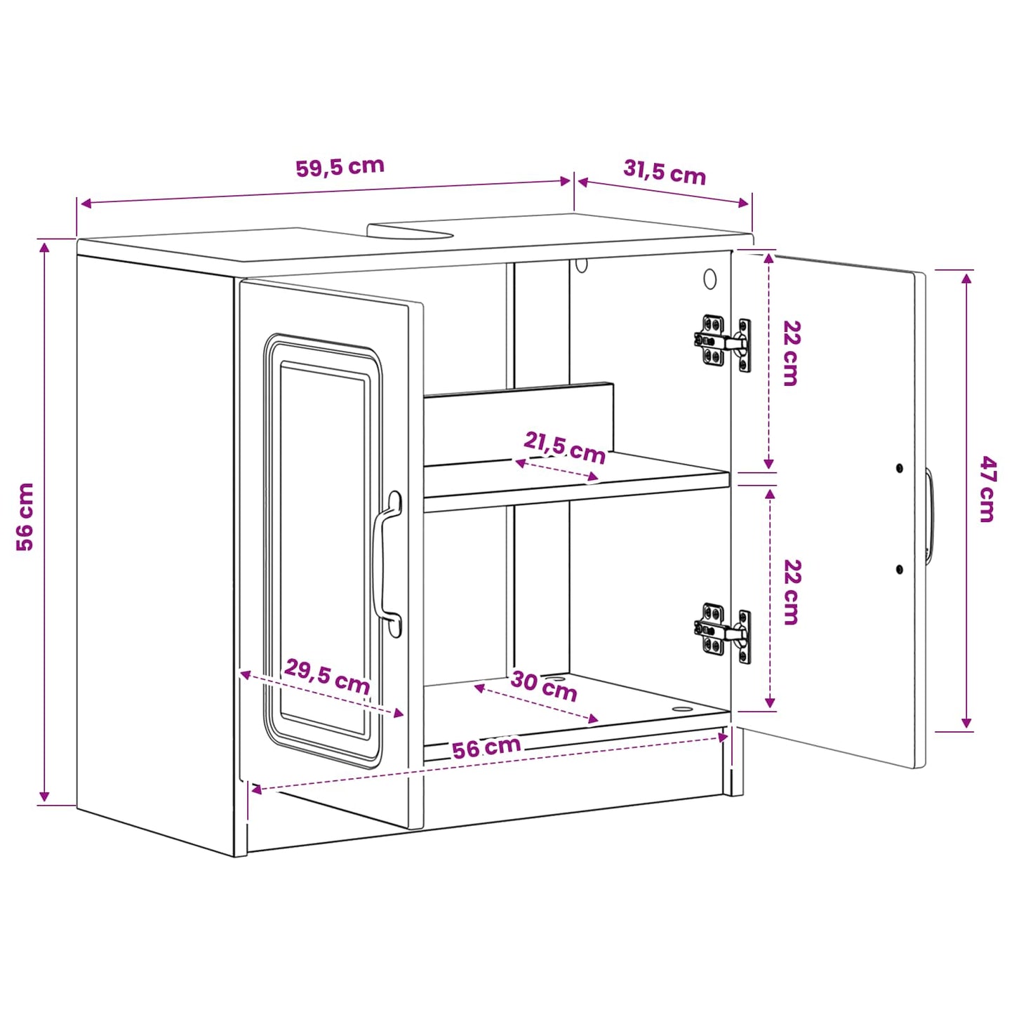 Bathroom Sink Cabinet UTRECHT High Gloss White