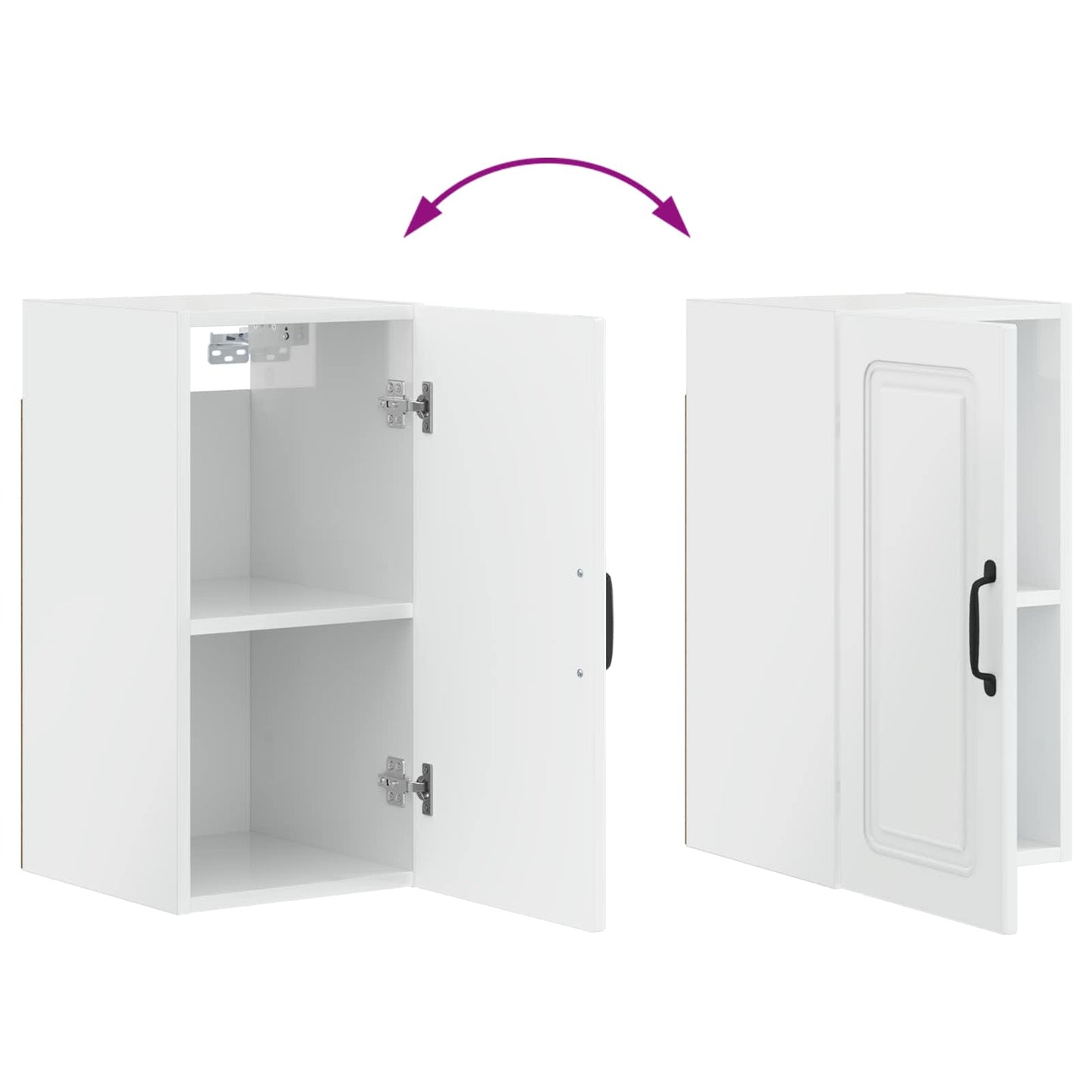 Bathroom Wall Cabinet UTRECHT High Gloss White 30 x 31 x 59 cm