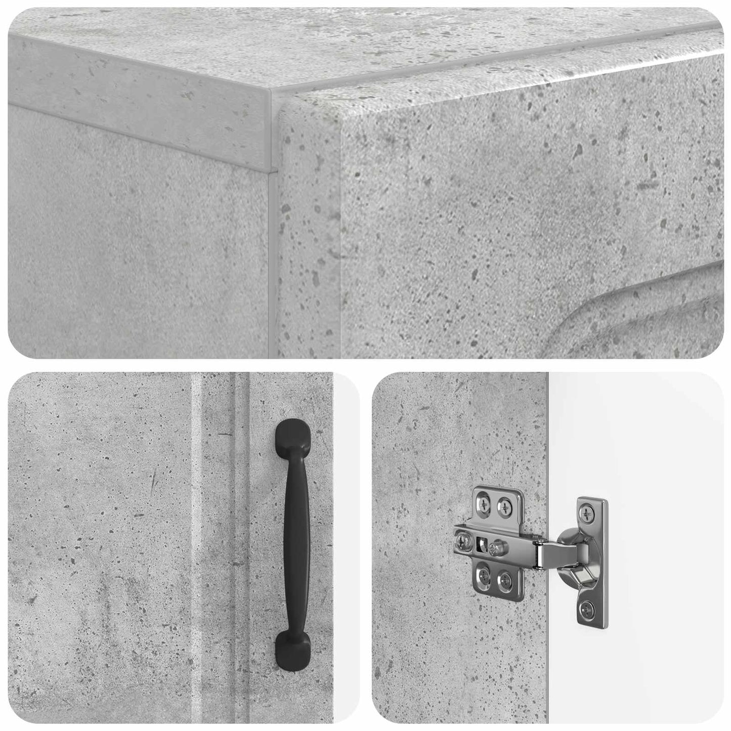 Bathroom Cabinet with Open Shelf UTRECHT Concrete Grey
