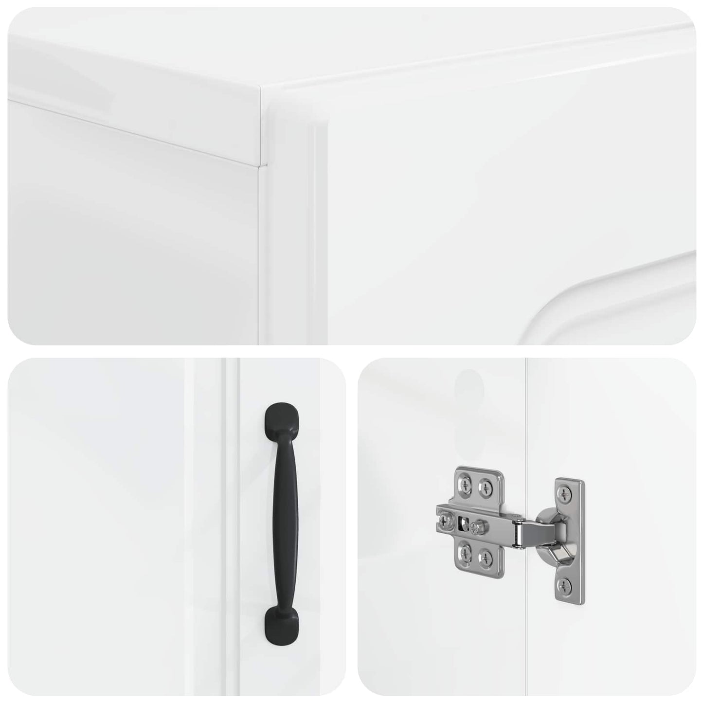 Bathroom Cabinet with Open Shelf UTRECHT High Gloss White