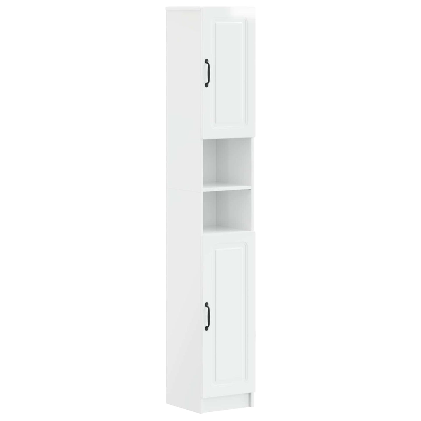 Bathroom Cabinet with Open Shelf UTRECHT High Gloss White