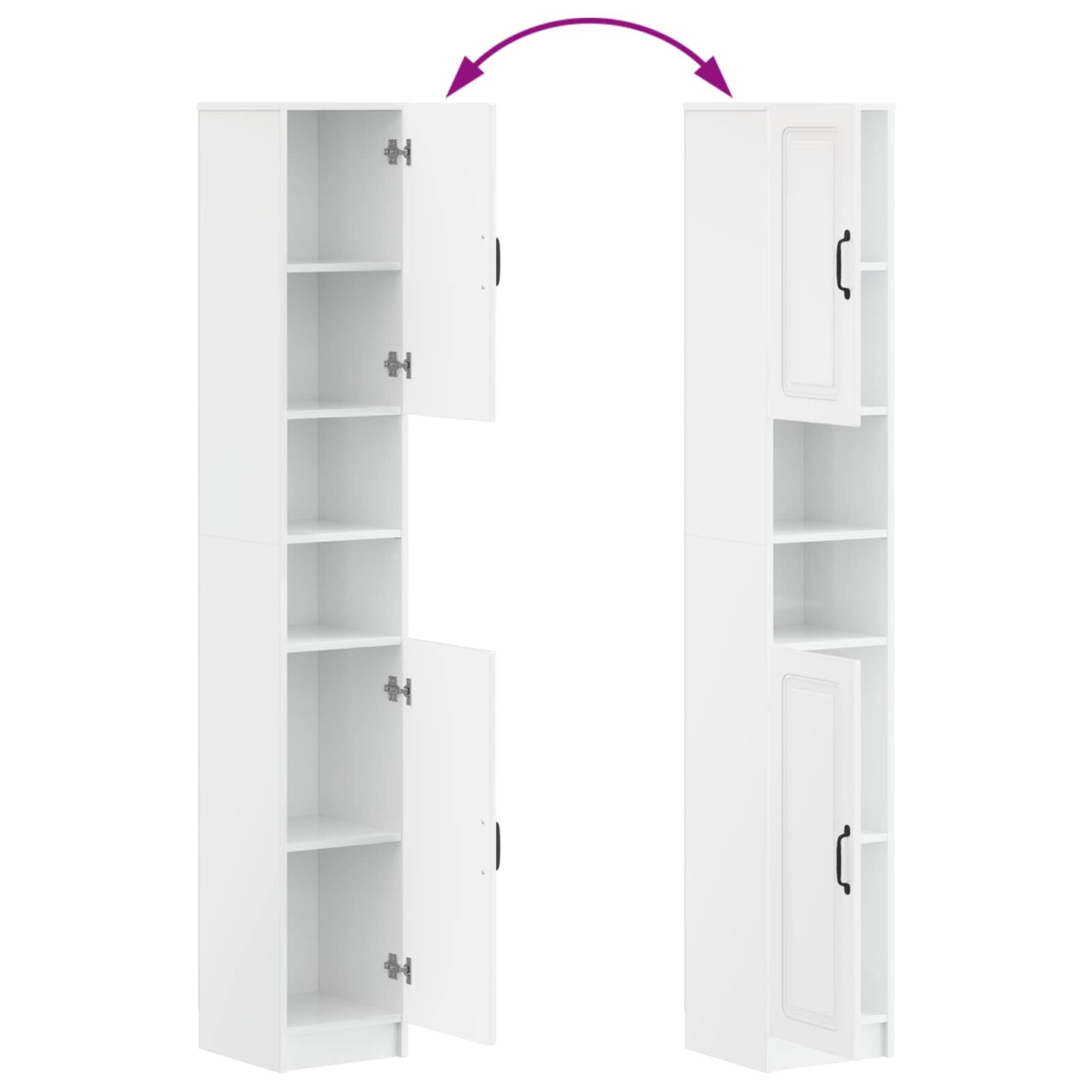Bathroom Cabinet with Open Shelf UTRECHT High Gloss White
