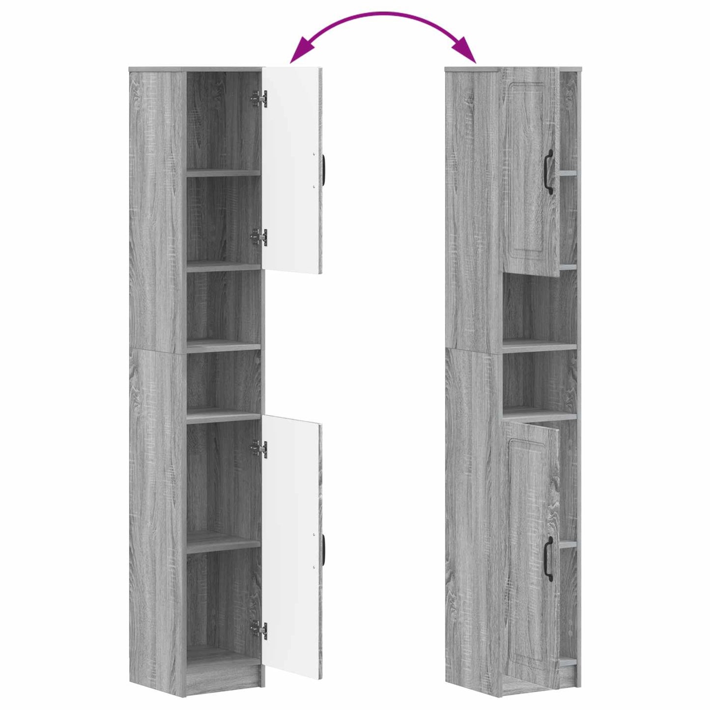 Bathroom Cabinet with Open Shelf UTRECHT Grey Sonoma