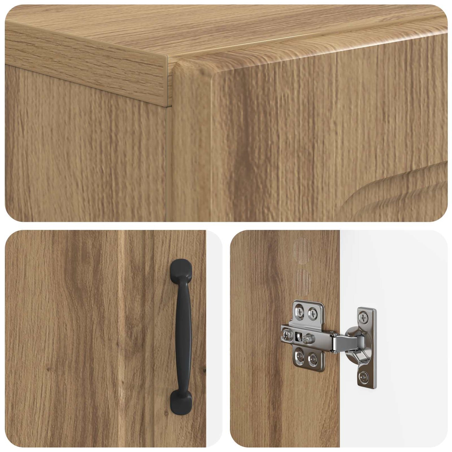 Bathroom Cabinet with Open Shelf UTRECHT Artisan Oak