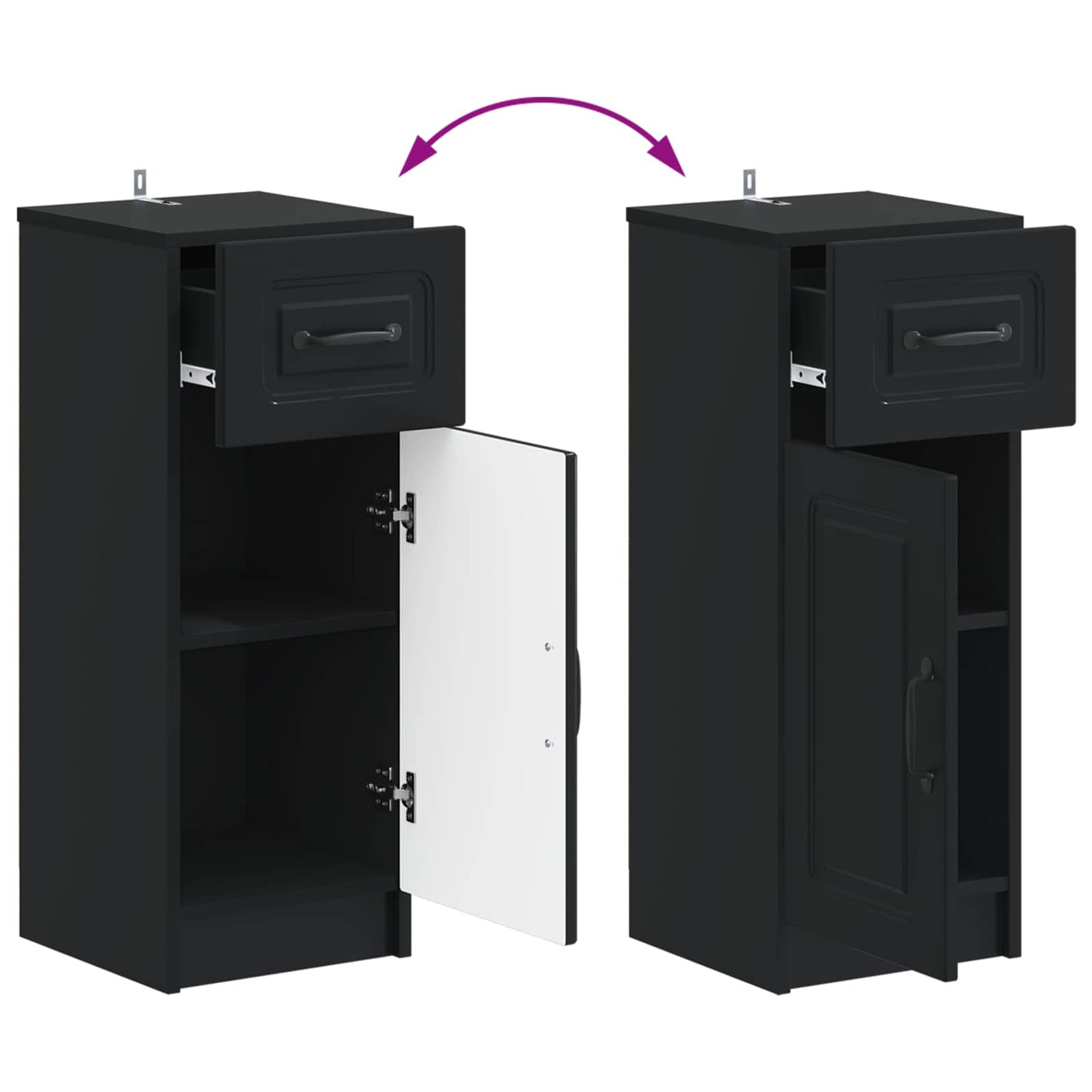 Bathroom Storage Cainet UTRECHT Black 30 x 31 x 77 cm