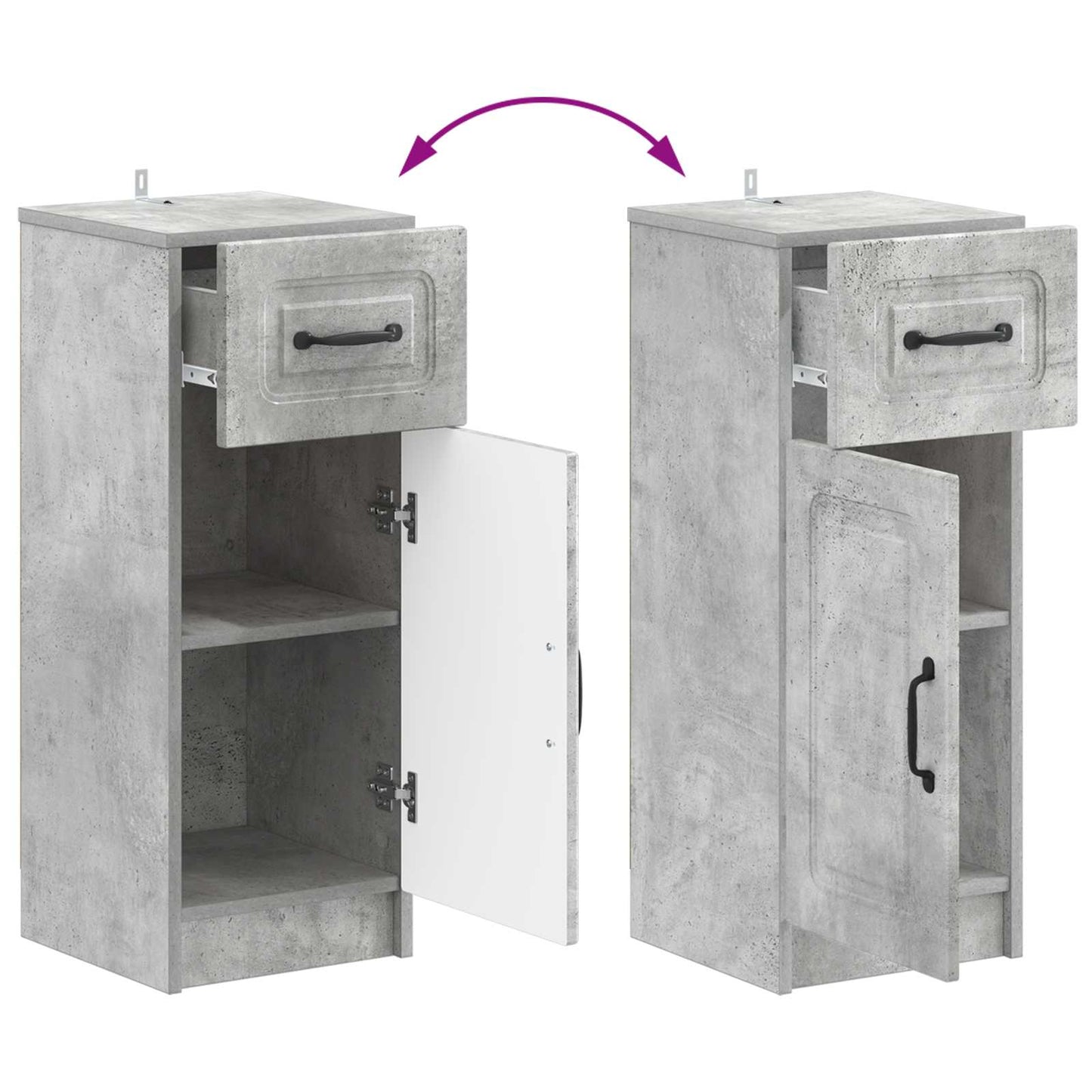 Bathroom Storage Cainet UTRECHT Concrete Grey 30 x 31 x 77 cm