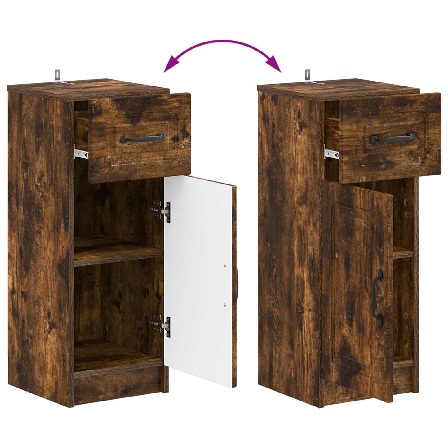 Bathroom Storage Cainet UTRECHT Smoked Oak 30 x 31 x 77 cm