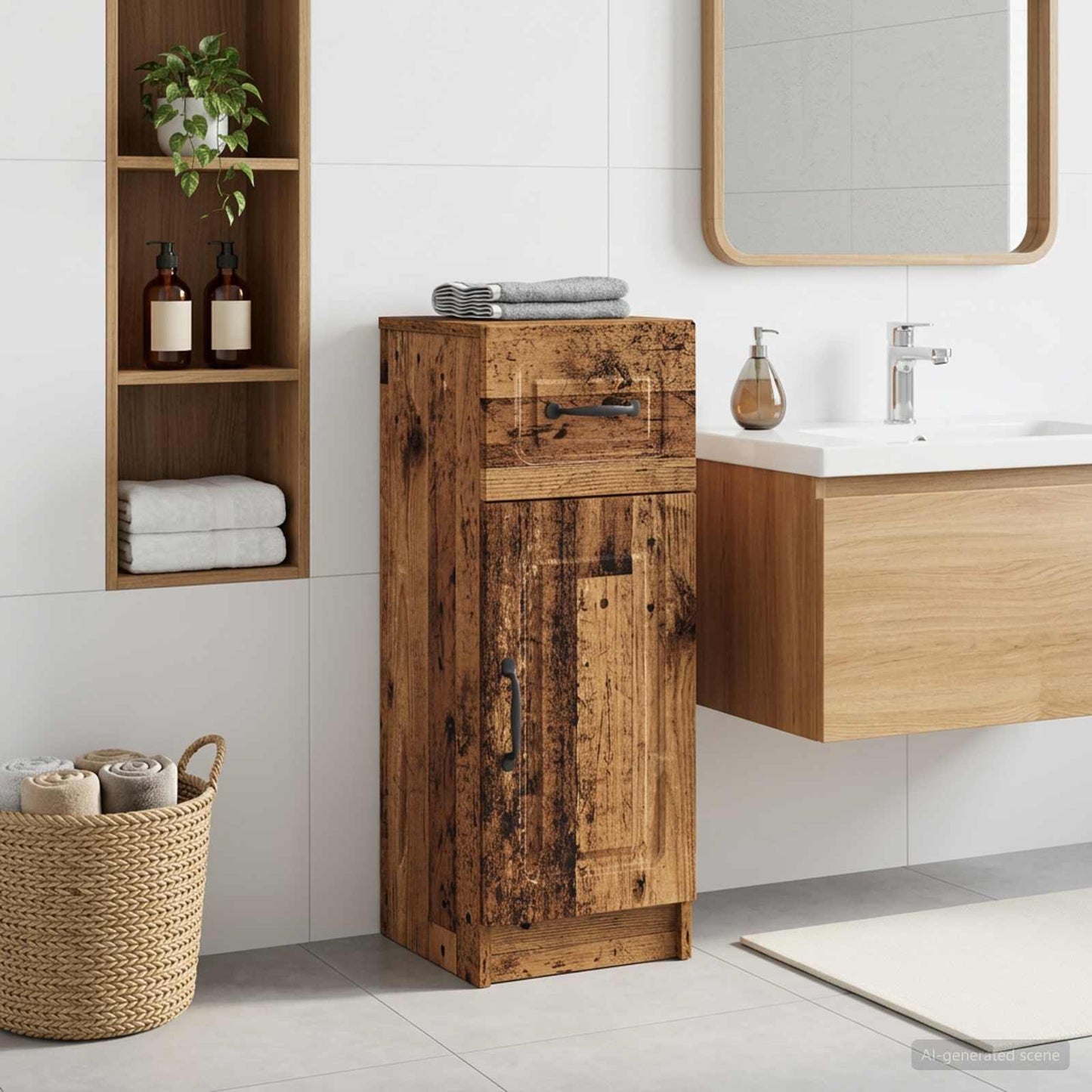 Bathroom Storage Cainet UTRECHT Old Wood 30 x 31 x 77 cm