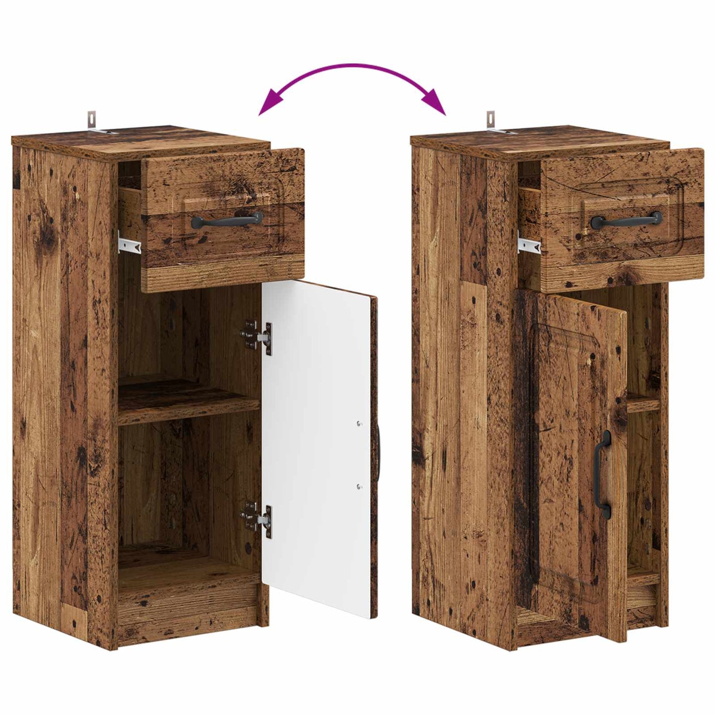 Bathroom Storage Cainet UTRECHT Old Wood 30 x 31 x 77 cm