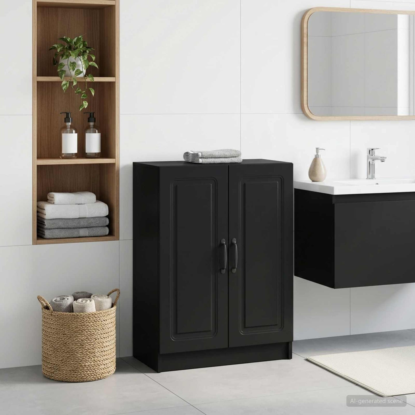 Bathroom Storage Cainet UTRECHT Black 59.5 x 31 x 77 cm