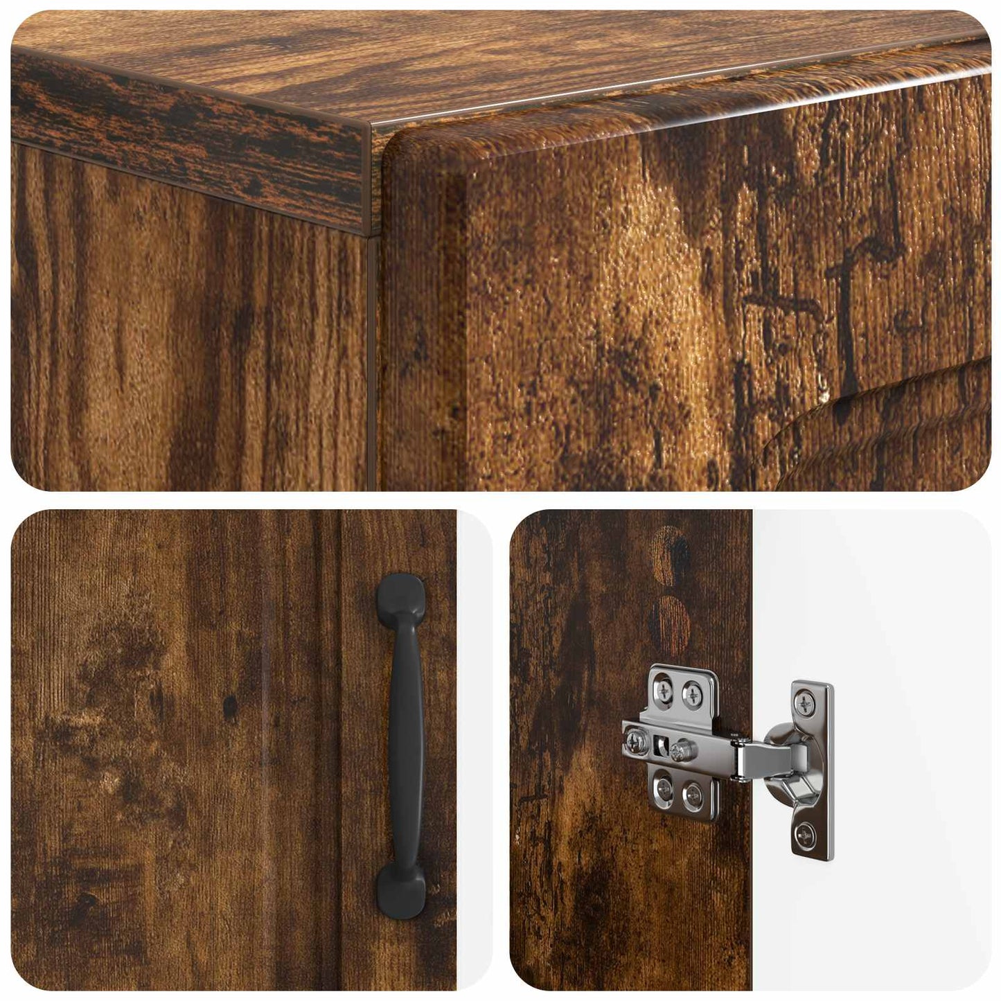 Bathroom Storage Cainet UTRECHT Smoked Oak 59.5 x 31 x 77 cm