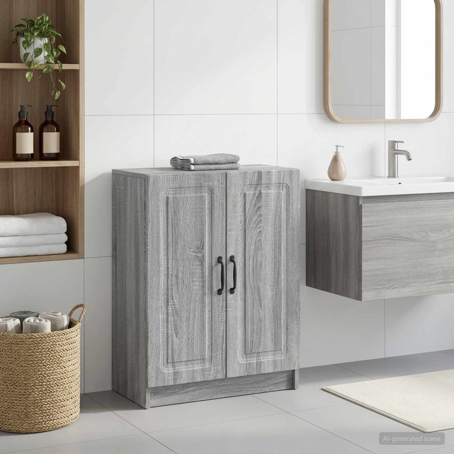 Bathroom Storage Cainet UTRECHT Grey Sonoma 59.5 x 31 x 77 cm