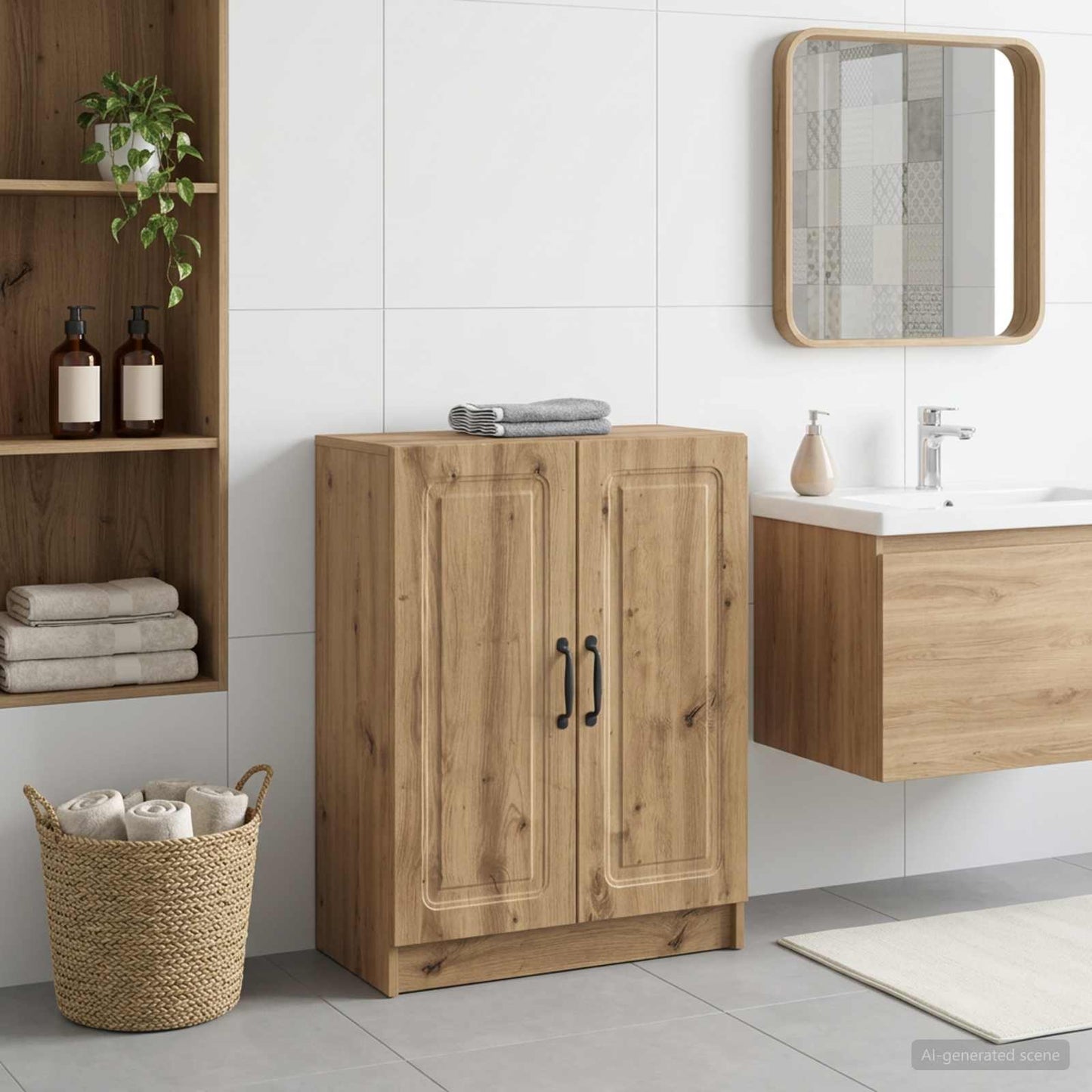 Bathroom Storage Cainet UTRECHT Artisan Oak 59.5 x 31 x 77 cm