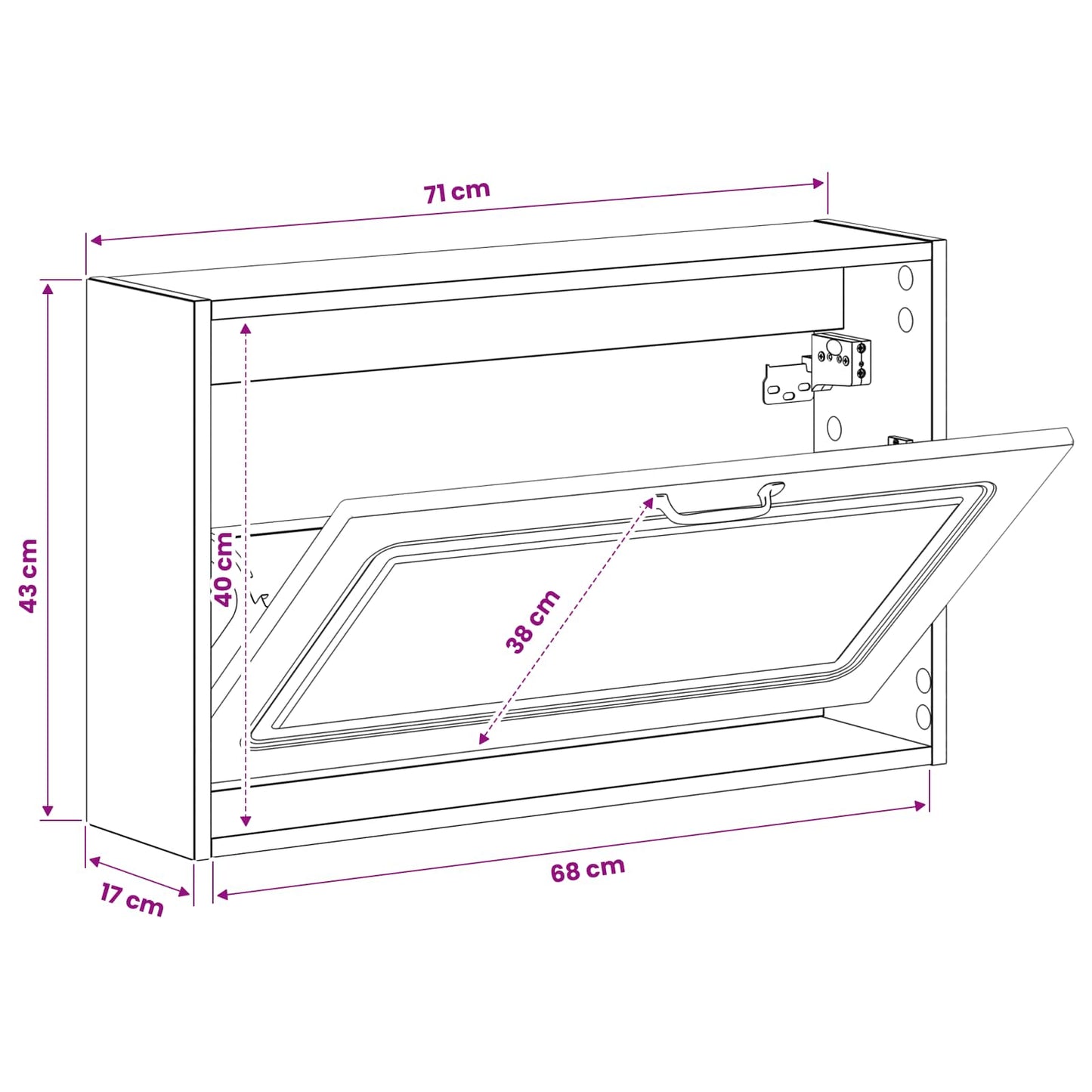 Wall-Mounted Shoe Cabinet UTRECHT 71 x 17 x 43 cm White