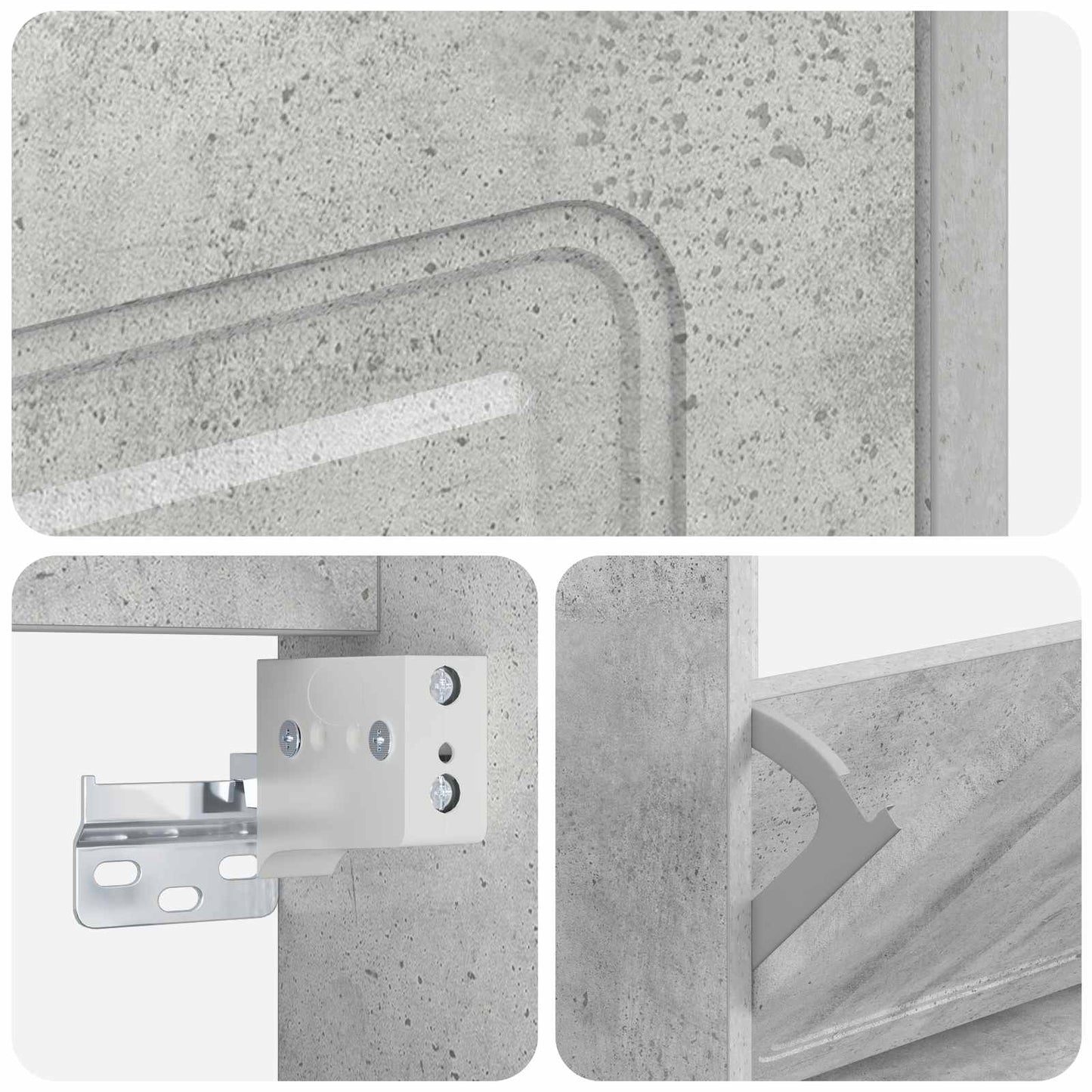 Wall-Mounted Shoe Cabinet UTRECHT 71 x 17 x 43 cm Concrete Grey