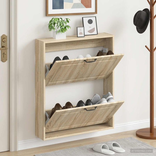 Wall-Mounted Shoe Cabinet UTRECHT 71 x 17 x 86 cm Sonoma Oak