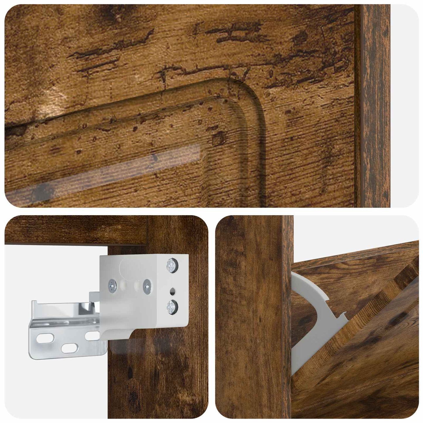 Wall-Mounted Shoe Cabinet UTRECHT 71 x 17 x 86 cm Smoked Oak