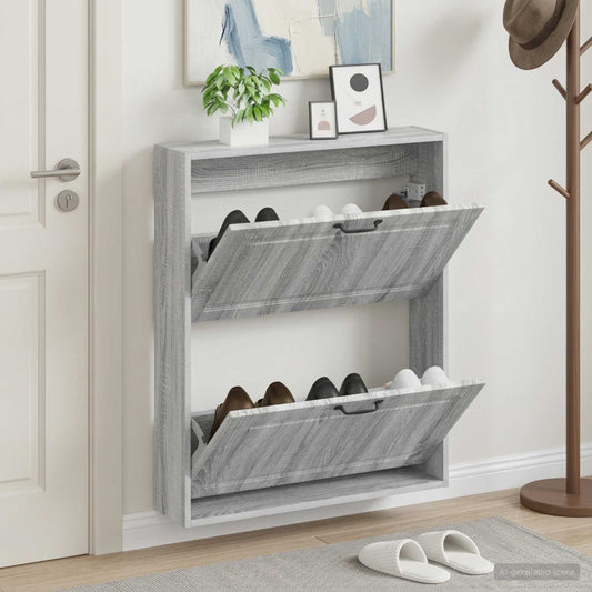 Wall-Mounted Shoe Cabinet UTRECHT 71 x 17 x 86 cm Grey Sonoma