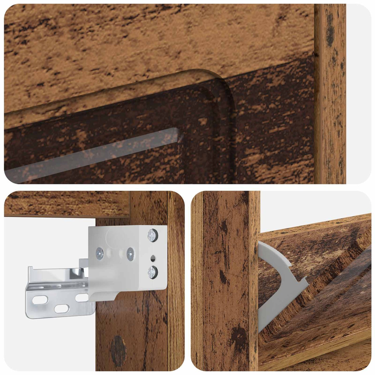 Wall-Mounted Shoe Cabinet UTRECHT 71 x 17 x 86 cm Old Wood