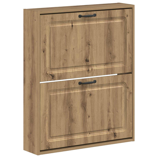 Wall-Mounted Shoe Cabinet UTRECHT 71 x 17 x 86 cm Artisan Oak