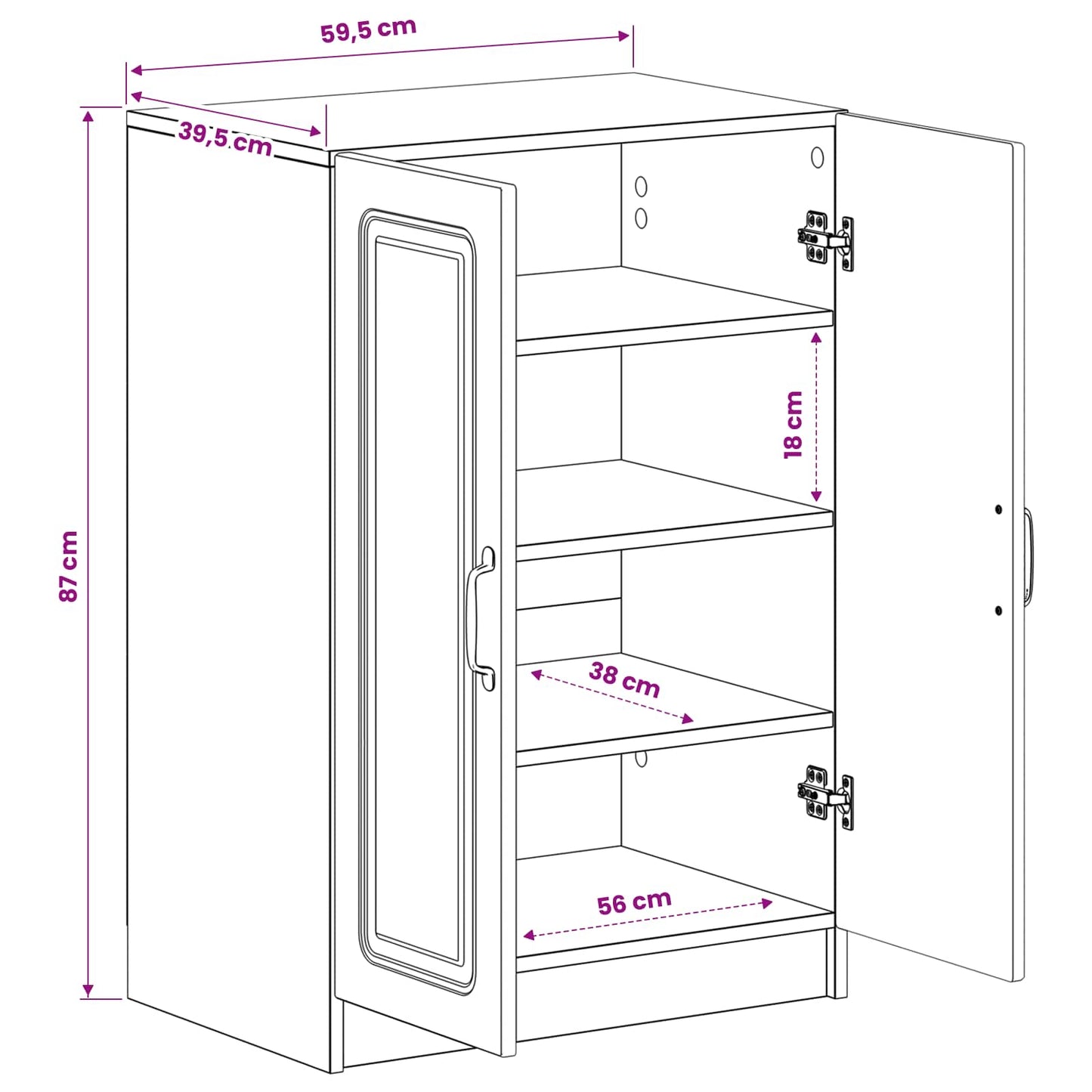 Shoe Cabinet UTRECHT 59.5 x 39.5 x 87 cm Engineered Wood White
