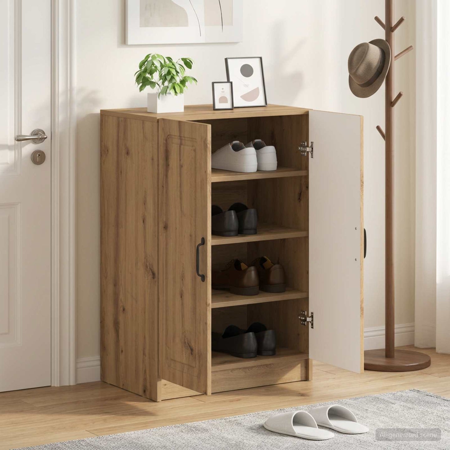 Shoe Cabinet UTRECHT 59.5 x 39.5 x 87 cm Engineered Wood