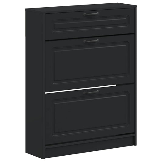 Shoe Cabinet UTRECHT 78 x 24 x 100 cm Engineered Wood Black