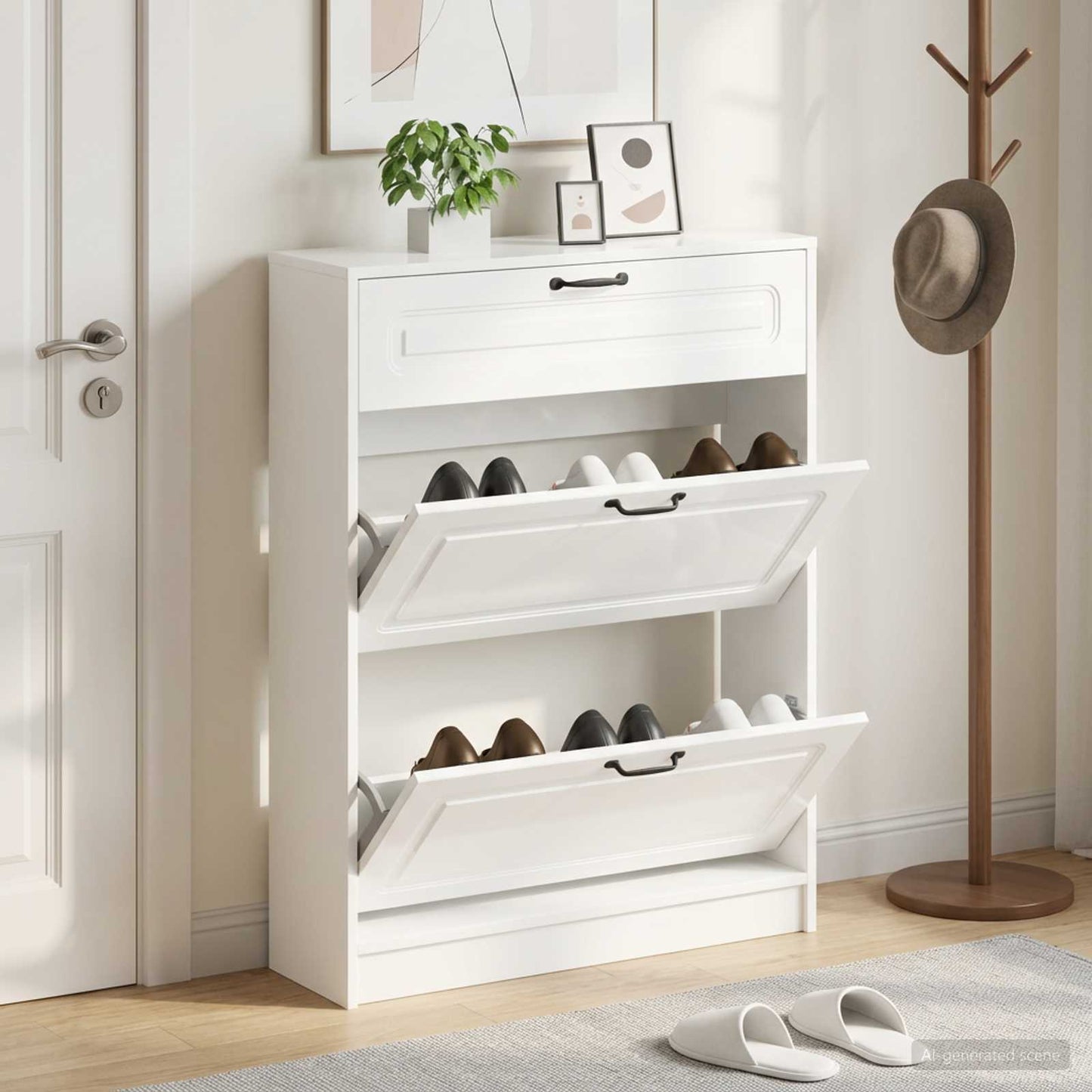 Shoe Cabinet UTRECHT 78 x 24 x 100 cm Engineered Wood
