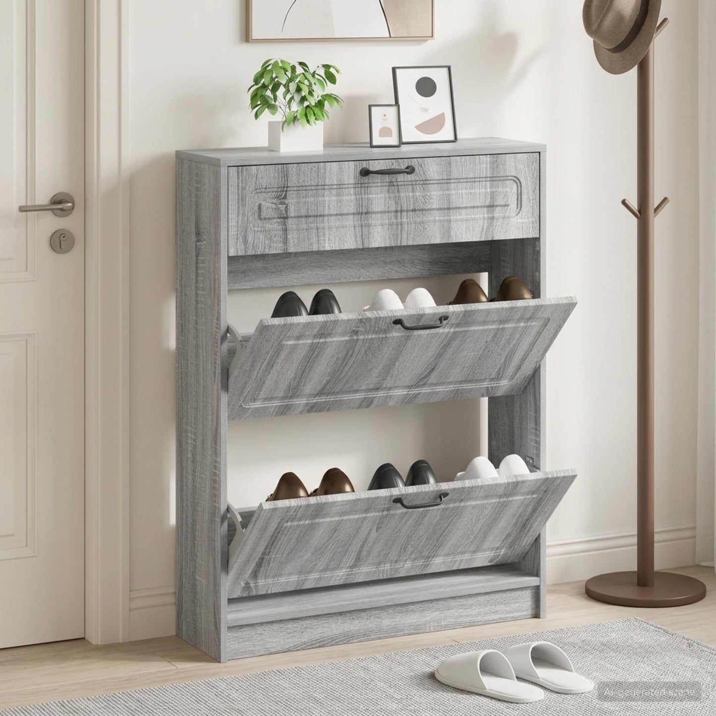 Shoe Cabinet UTRECHT 78 x 24 x 100 cm Engineered Wood