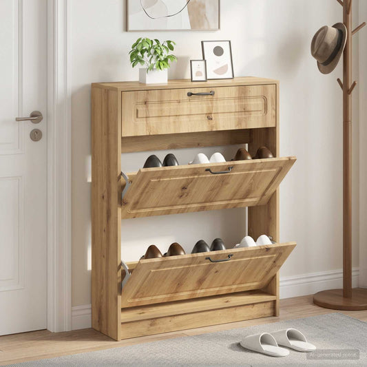 Shoe Cabinet UTRECHT 78 x 24 x 100 cm Engineered Wood