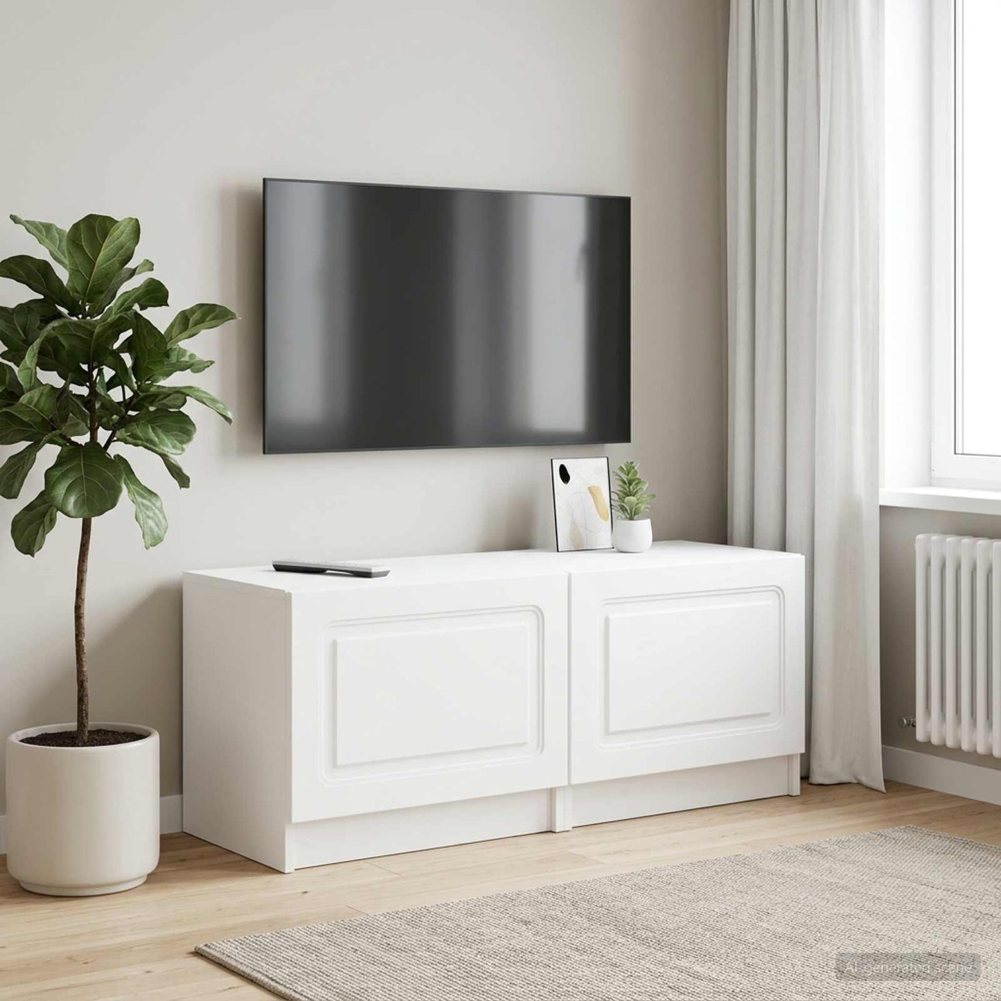 TV Cabinet White Engineered Wood