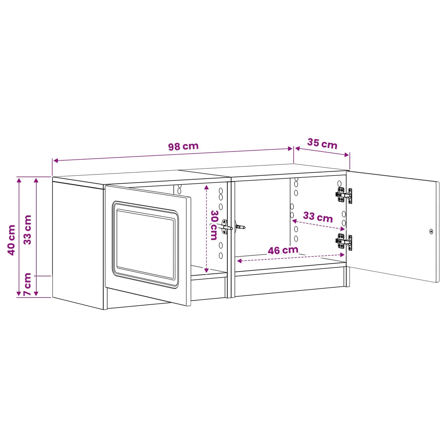 TV Cabinet Black Engineered Wood