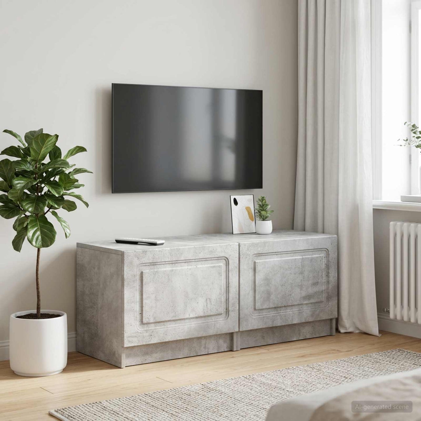 TV Cabinet Concrete Grey Engineered Wood