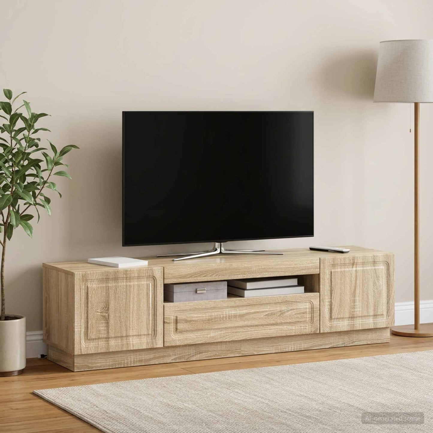 LED TV Cabinet Sonoma Oak Engineered Wood