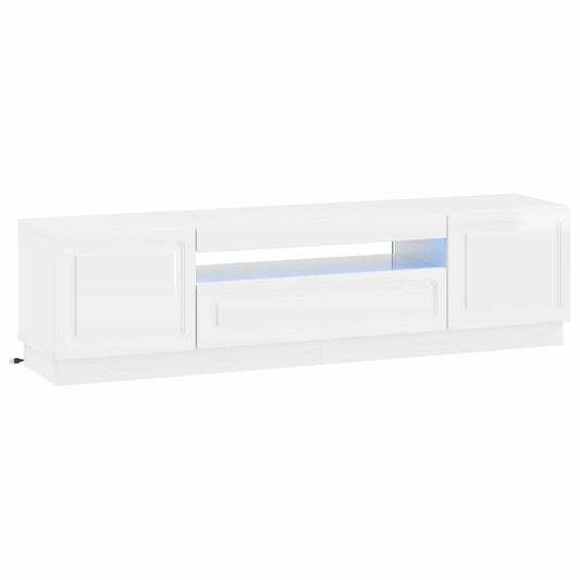 LED TV Cabinet High Gloss White Engineered Wood
