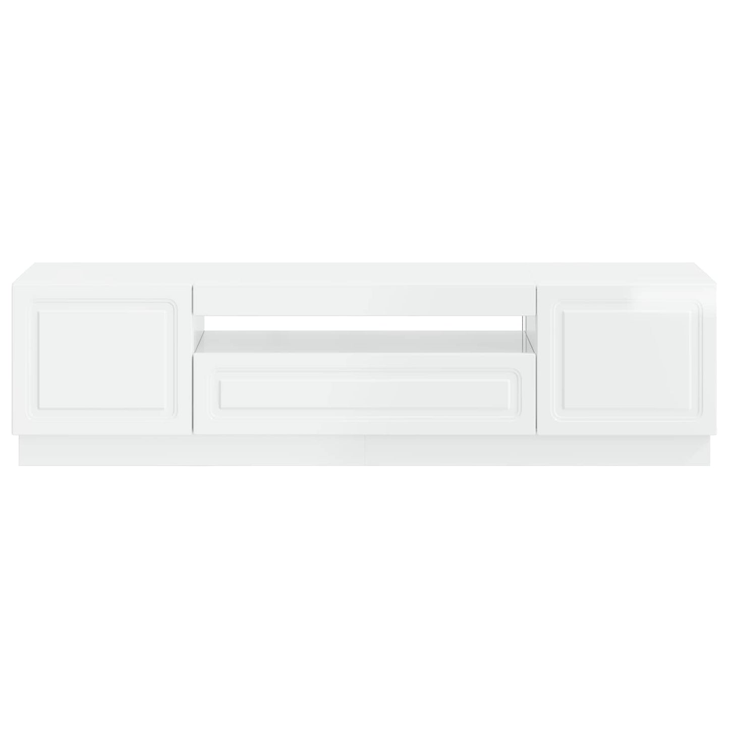 LED TV Cabinet High Gloss White Engineered Wood