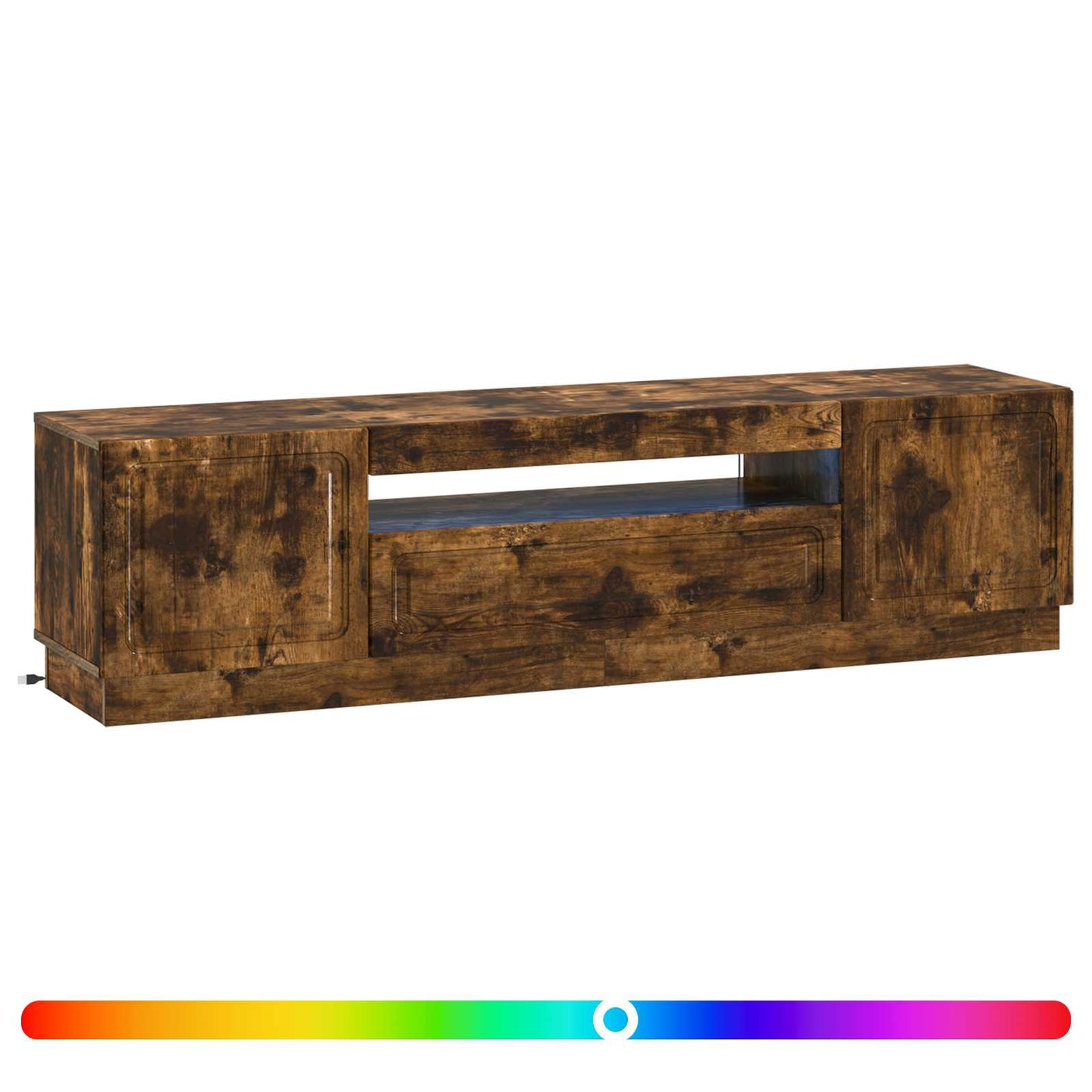 LED TV Cabinet Smoked Oak Engineered Wood