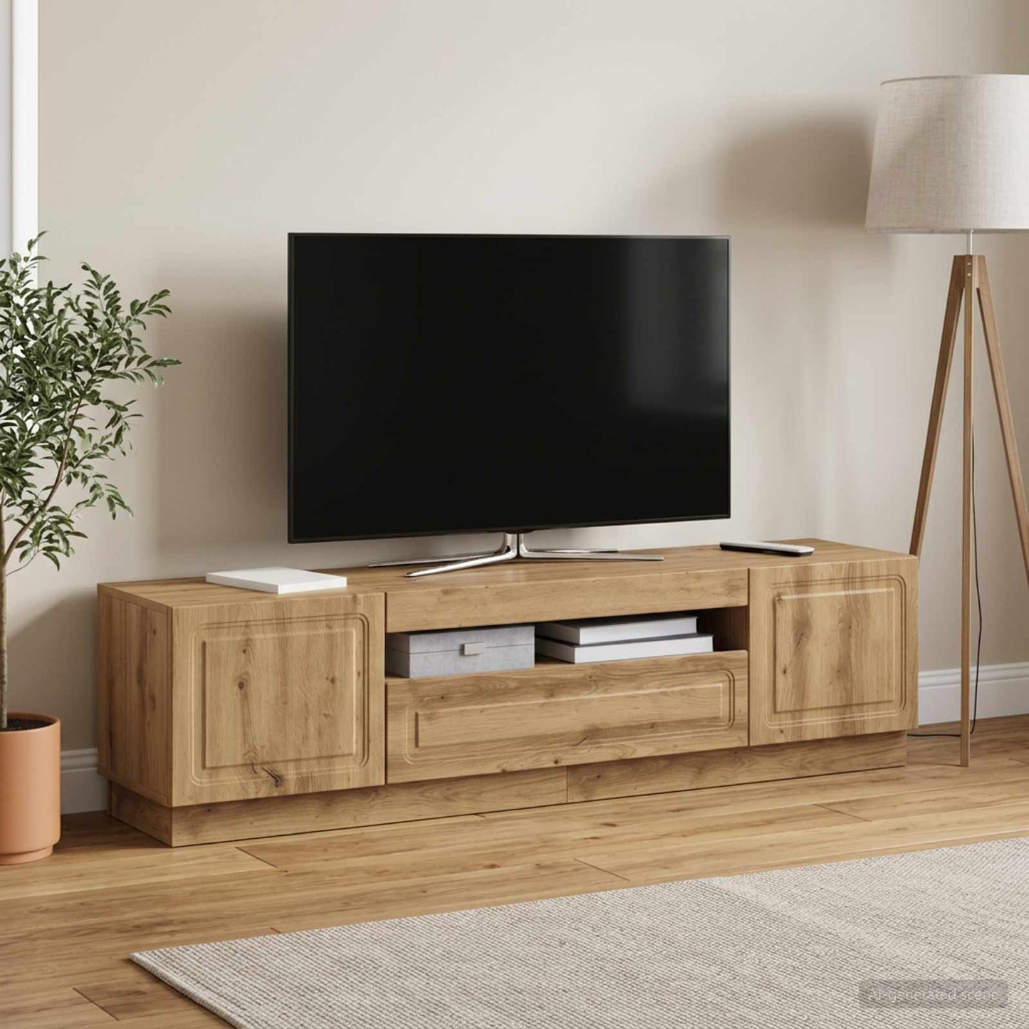 LED TV Cabinet Artisan Oak Engineered Wood