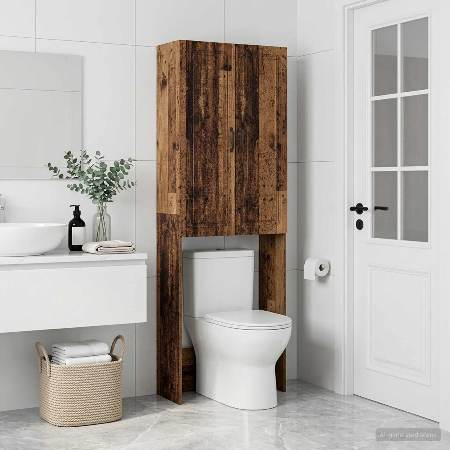 Toilet Cabinet UTRECHT Old Wood 66 x 25.5 x 190 cm