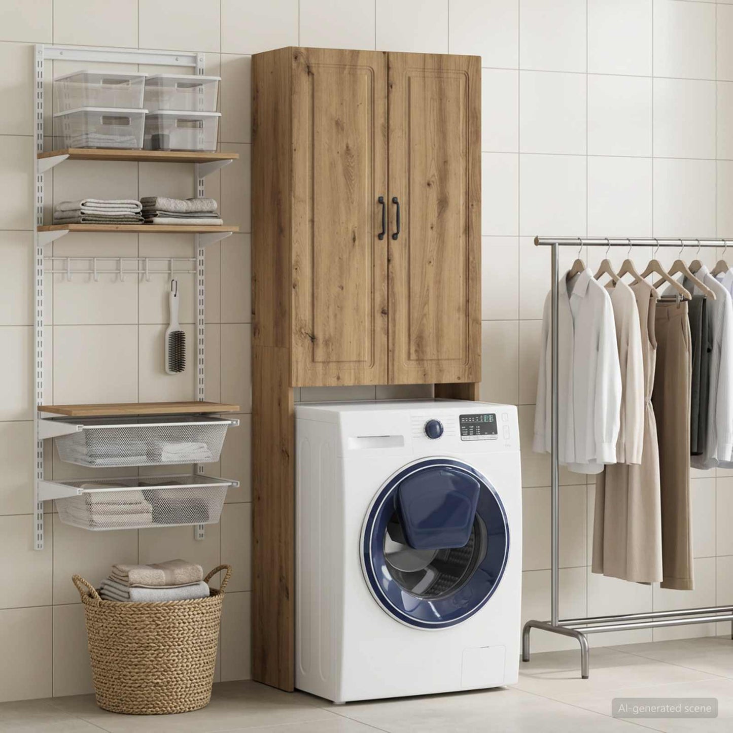 Toilet Cabinet UTRECHT Artisan Oak 66 x 25.5 x 190 cm