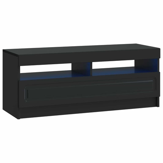 LED TV Cabinet Black Engineered Wood