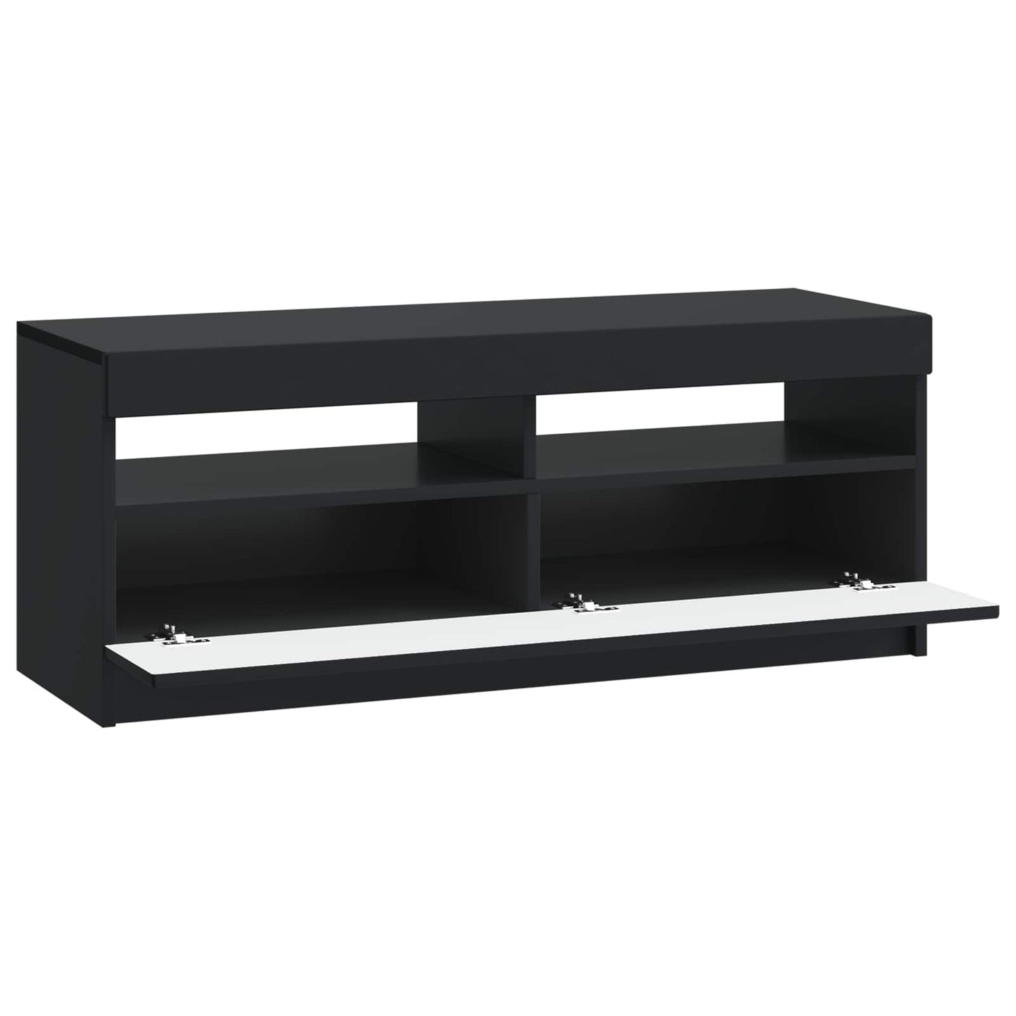 LED TV Cabinet Black Engineered Wood