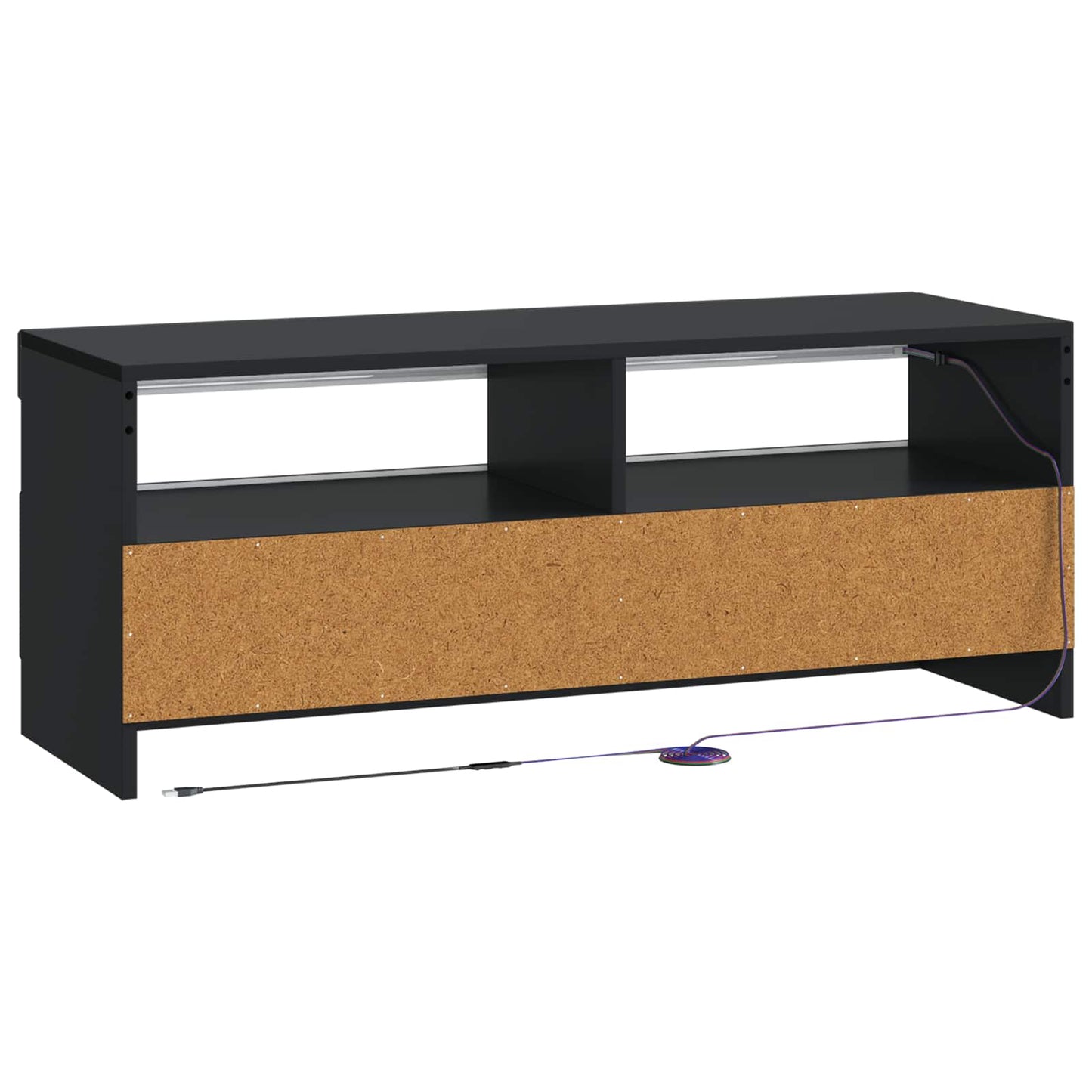 LED TV Cabinet Black Engineered Wood