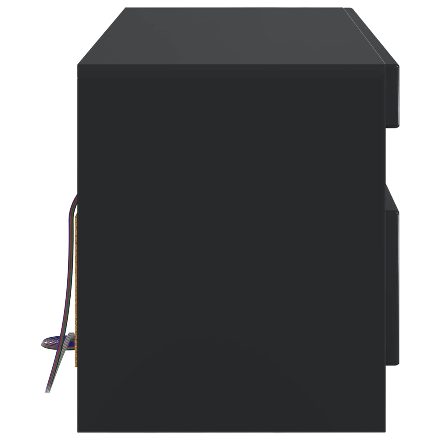 LED TV Cabinet Black Engineered Wood