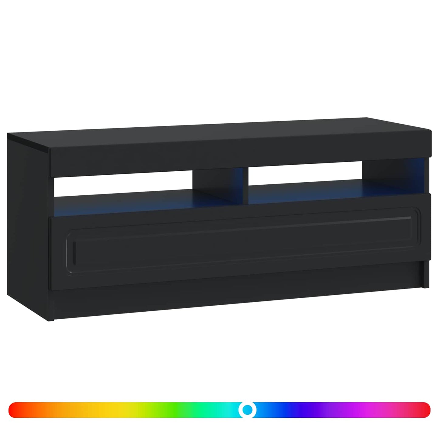 LED TV Cabinet Black Engineered Wood