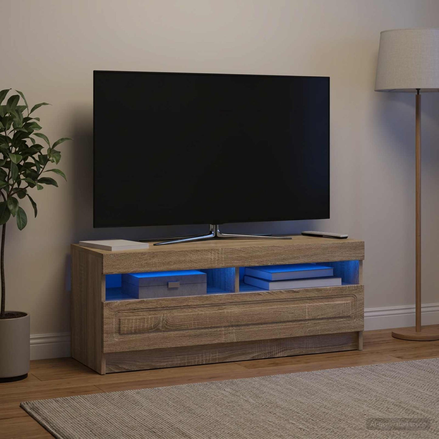 LED TV Cabinet Sonoma Oak Engineered Wood