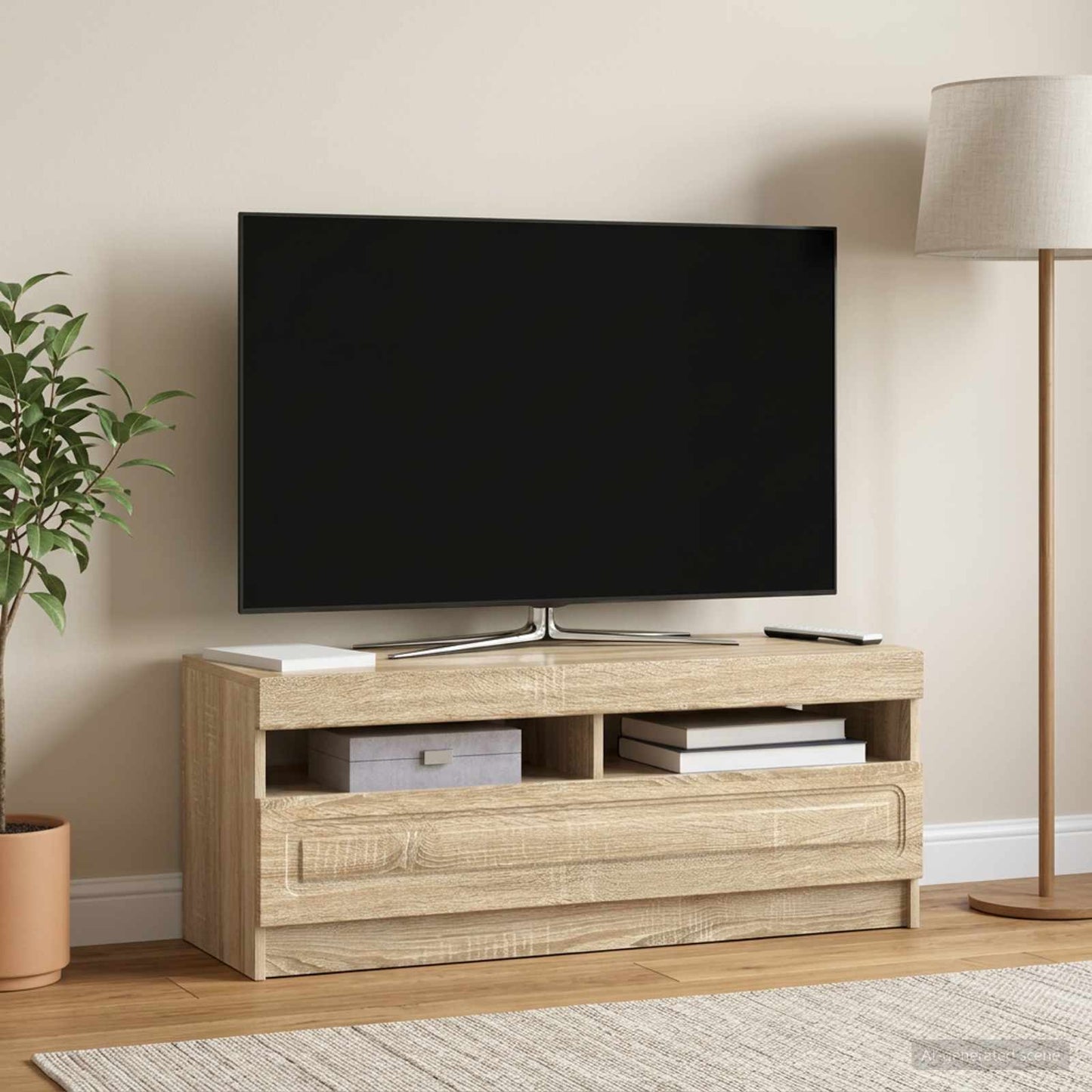 LED TV Cabinet Sonoma Oak Engineered Wood